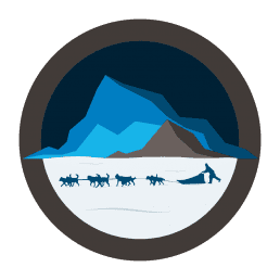 dog sledding. illustration.