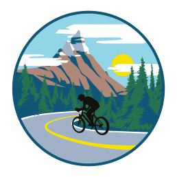 landeveissyklist. illustration.