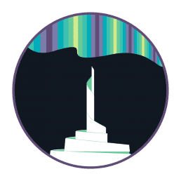 Nordlyskatedralen. illustration.