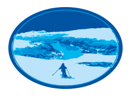 skier and a vally. illustration.