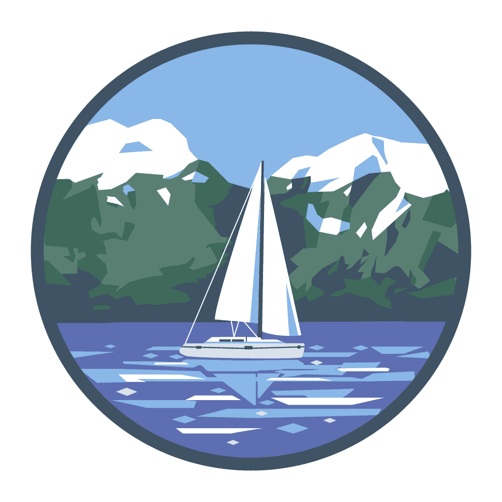 sail boat. illustration.