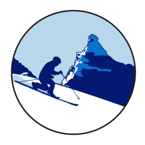skier and mountains. illustration.