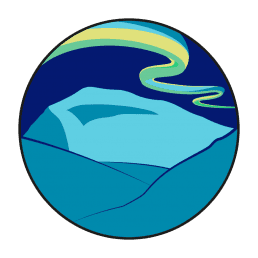 mountain and northern lights. illustration.